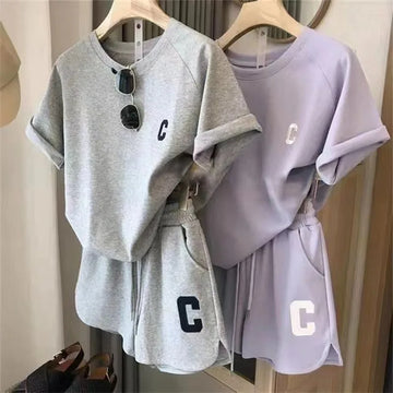  Conjunto feminino verão camiseta shorts casuais